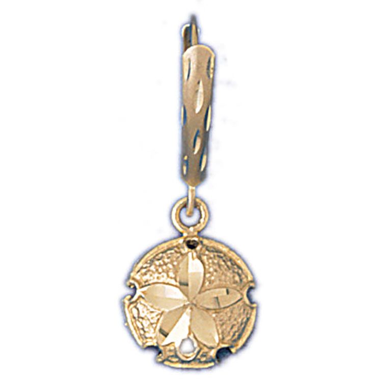 Dazzlers 14k Yellow Gold Sand Dollar Leverback Earrings, MPN: DZ-13012
