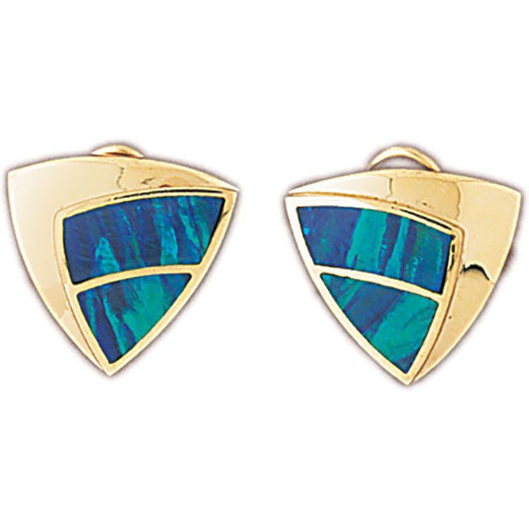 Dazzlers 14k Yellow Gold Created Opal Fashion Earrings, MPN: DZ-15112
