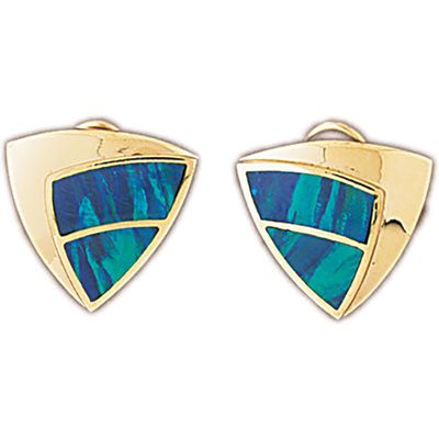 Dazzlers 14k Yellow Gold Created Opal Fashion Earrings, MPN: DZ-15112