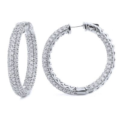 Dazzlers Sterling Silver Rhodium Plated and micro-pave CZ Hoop Earrings, MPN: DCE-311