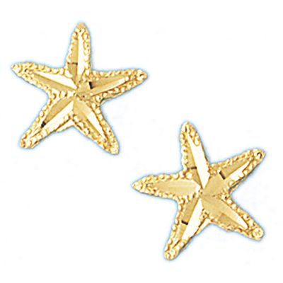 Dazzlers 14k Yellow Gold Starfish Stud Earrings, MPN: DZ-13096