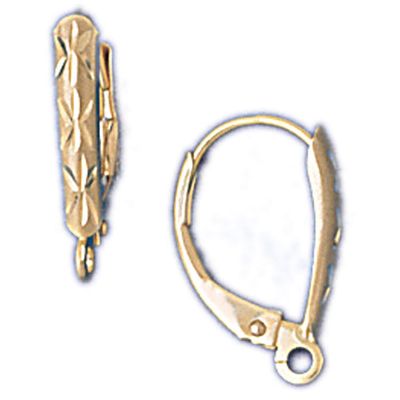 Dazzlers 14k Yellow Gold Leverback Earrings, MPN: DZ-13002