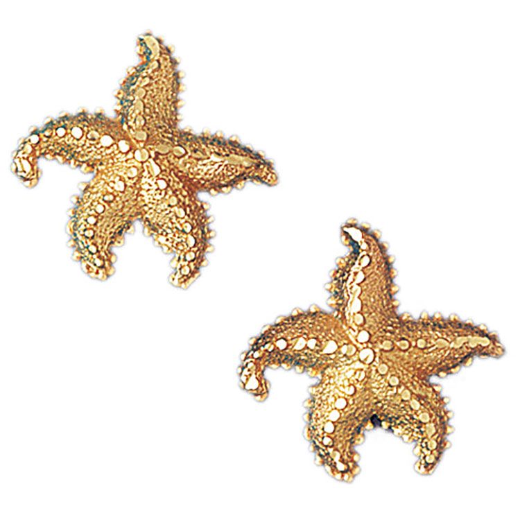Dazzlers 14k Yellow Gold Starfish Stud Earrings, MPN: DZ-13107