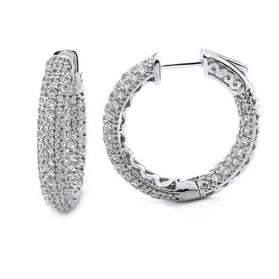 Dazzlers Sterling Silver Rhodium Plated and micro-pave CZ Hoop Earrings, MPN: DCE-309
