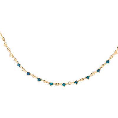 Dazzlers 14k Yellow Gold Created Opal Fashion Necklace, MPN: DZ-14992
