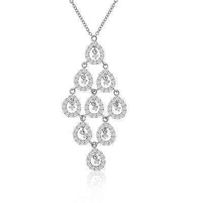 Dazzlers Sterling Silver Rhodium Plated and CZ Necklace, MPN: DBN2511
