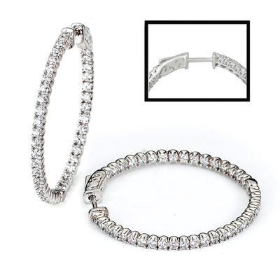 Dazzlers Sterling Silver Rhodium Plated with CZ Hoop Earrings, MPN: DCE-42