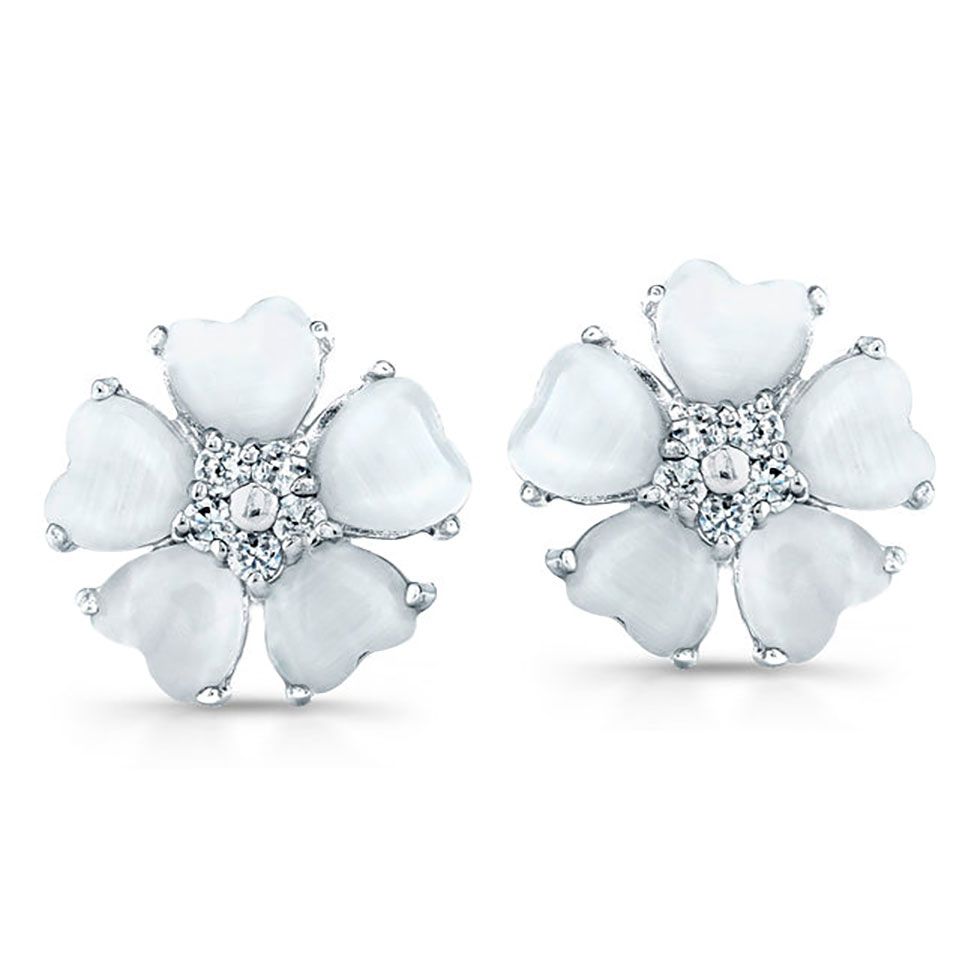 Dazzlers Sterling Silver Rhodium Plated and CZ Earrings, MPN: DBE1277