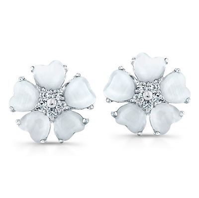 Dazzlers Sterling Silver Rhodium Plated and CZ Earrings, MPN: DBE1277