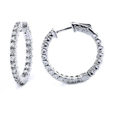 Dazzlers Sterling Silver Rhodium Plated and CZ Hoop Earrings, MPN: DCE-273