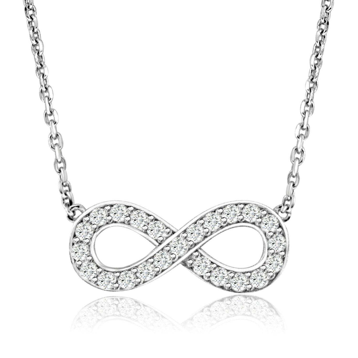 Dazzlers Sterling Silver Rhodium Plated and CZ Infinity Necklace, MPN: DCN-538