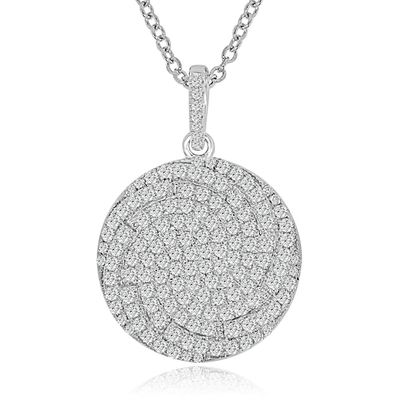Dazzlers Sterling Silver Rhodium Plated and CZ Circular Necklace, MPN: DYN-752