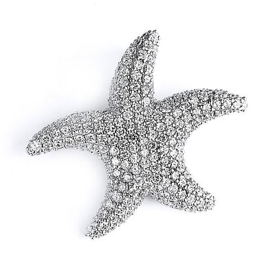 Dazzlers Sterling Silver Rhodium Plated and micro-pave CZ Starfish Necklace, MPN: DCP-212