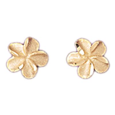 Dazzlers 14k Yellow Gold Plumeria Stud Earrings, MPN: DZ-12133