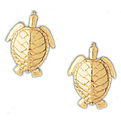 Dazzlers 14k Yellow Gold Turtle Stud Earrings, MPN: DZ-13078