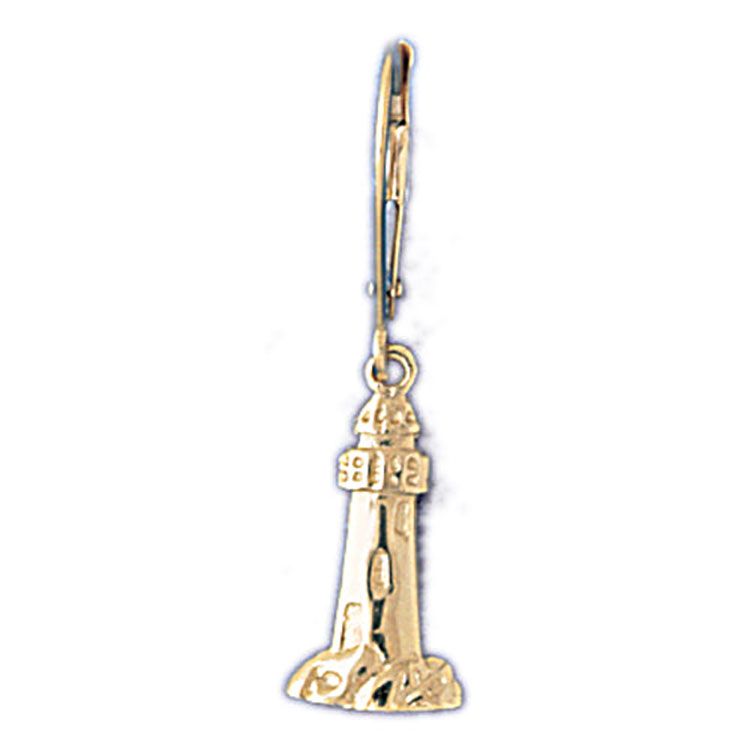 Dazzlers 14k Yellow Gold Lighthouse Leverback Earrings, MPN: DZ-13011