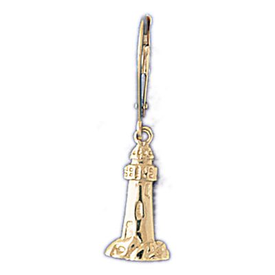 Dazzlers 14k Yellow Gold Lighthouse Leverback Earrings, MPN: DZ-13011