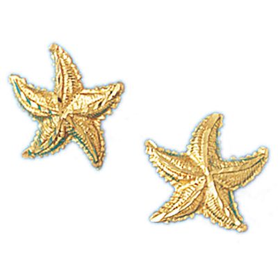 Dazzlers 14k Yellow Gold Starfish Stud Earrings, MPN: DZ-13097
