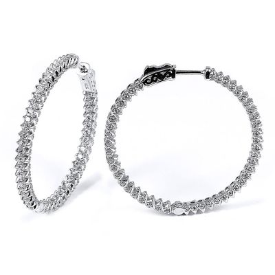 Dazzlers Sterling Silver Rhodium Plated with CZ Hoop Earrings, MPN: DCE-442
