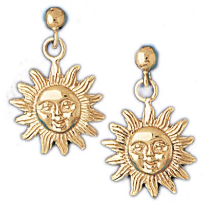 Dazzlers 14k Yellow Gold Sun Stud Earrings, MPN: DZ-13036