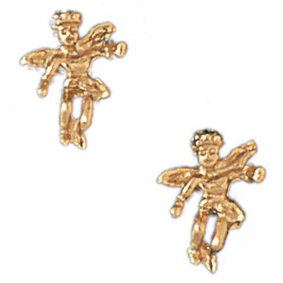 Dazzlers 14k Yellow Gold Angel Stud Earrings, MPN: DZ-13059