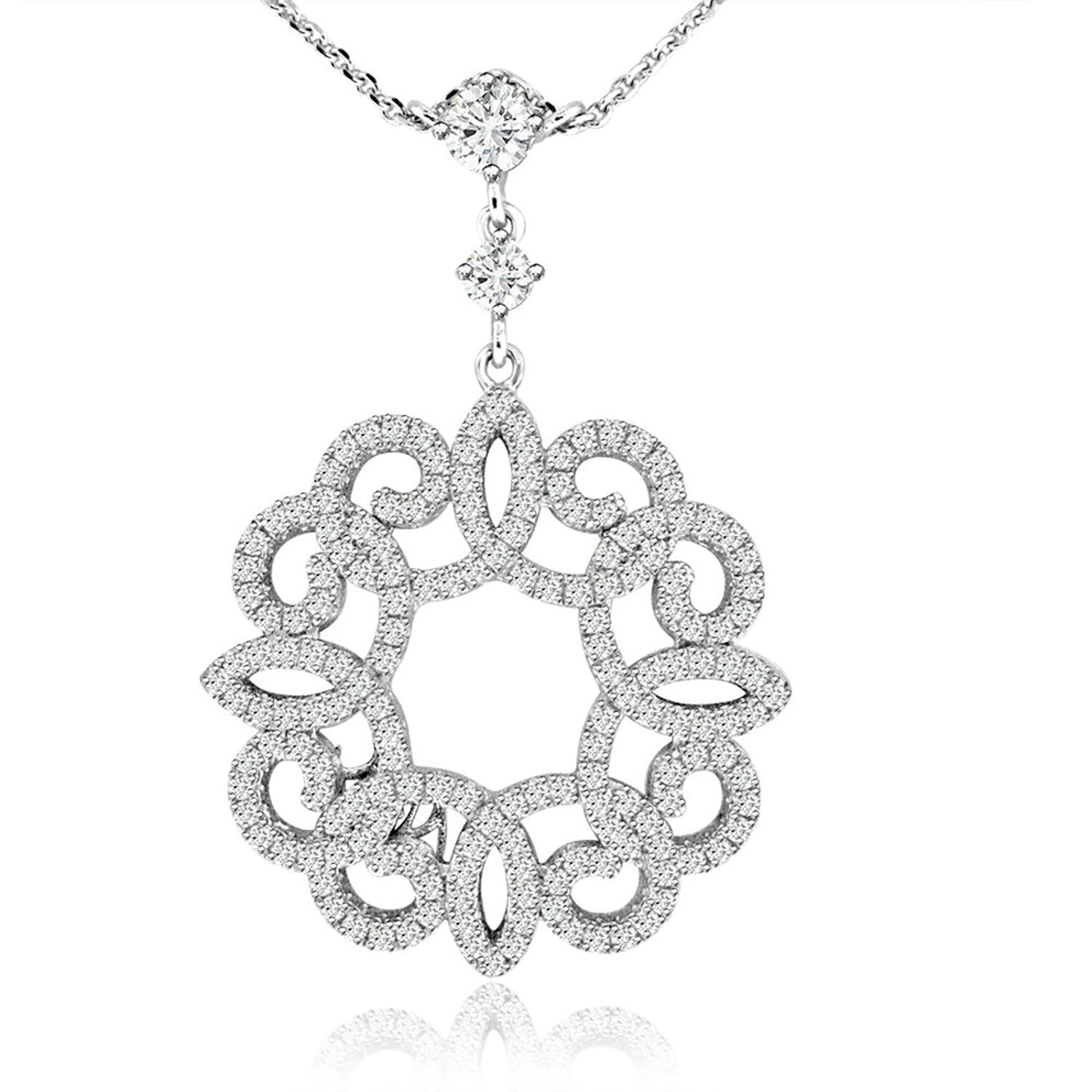Dazzlers Sterling Silver Rhodium Plated and CZ Necklace, MPN: DYN-707