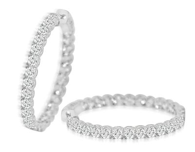 Dazzlers Sterling Silver Rhodium Plated and CZ Hoop Earrings, MPN: DCE-271