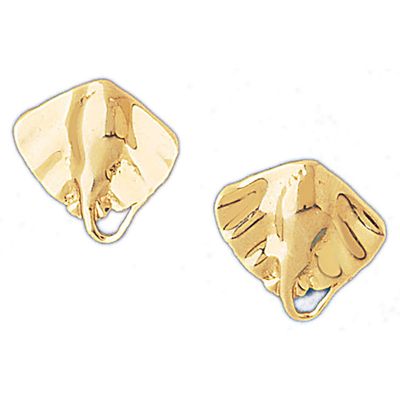Dazzlers 14k Yellow Gold Stingray Stud Earrings, MPN: DZ-13081