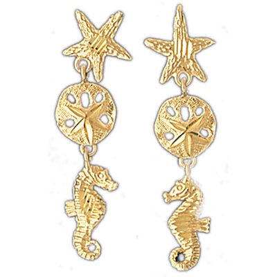 Dazzlers 14k Yellow Gold Assorted Nautical Drop Earrings, MPN: DZ-13115