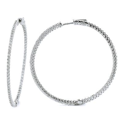 Dazzlers Sterling Silver Rhodium Plated and CZ Hoop Earrings, MPN: DCE-283