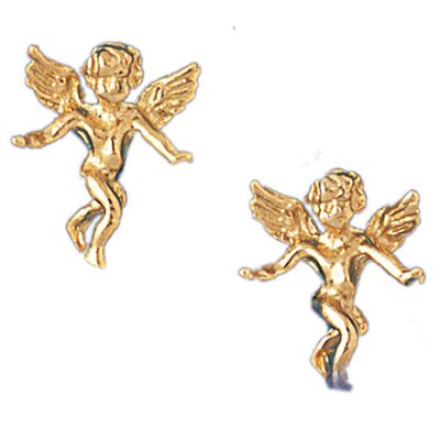 Dazzlers 14k Yellow Gold Angel Stud Earrings, MPN: DZ-13058