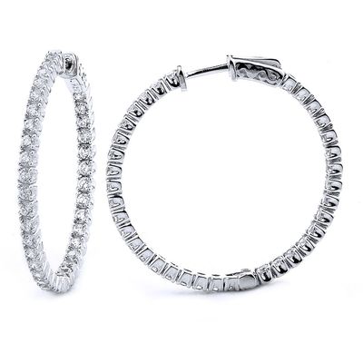 Dazzlers Sterling Silver Rhodium Plated and CZ Hoop Earrings, MPN: DCE-264