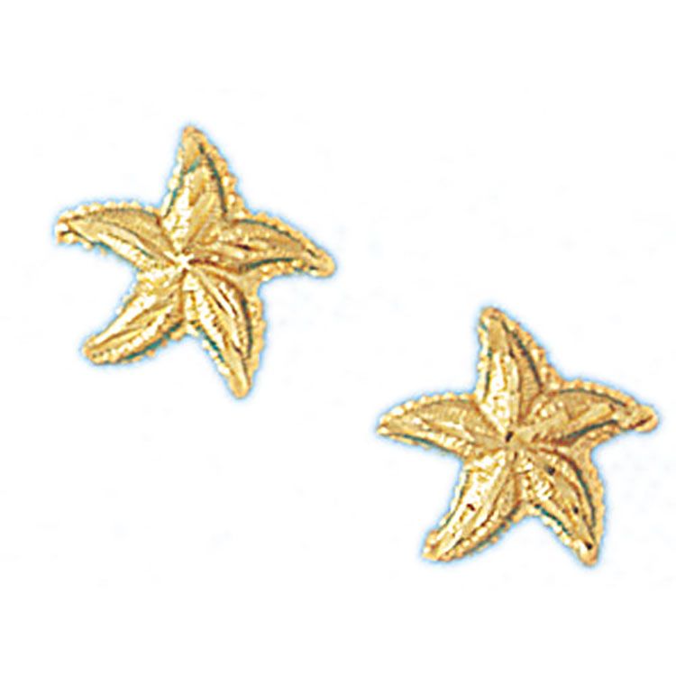 Dazzlers 14k Yellow Gold Starfish Stud Earrings, MPN: DZ-13098