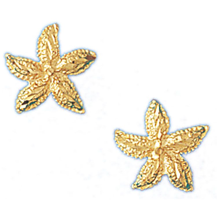 Dazzlers 14k Yellow Gold Starfish Stud Earrings, MPN: DZ-13105