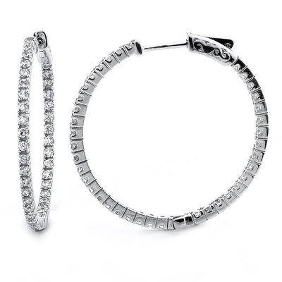 Dazzlers Sterling Silver Rhodium Plated and CZ Hoop Earrings, MPN: DCE-303