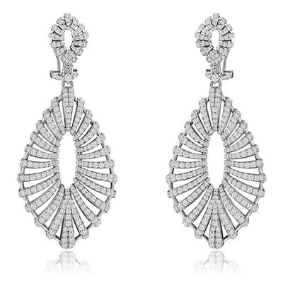 Dazzlers Sterling Silver Rhodium Plated and CZ Dangle Earrings, MPN: DCE-519