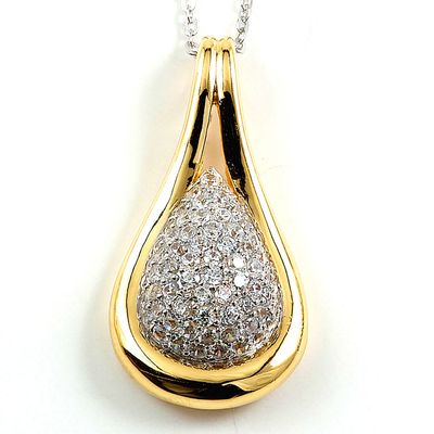 Dazzlers Two-Tone Sterling Silver and CZ Necklace, MPN: DBN441