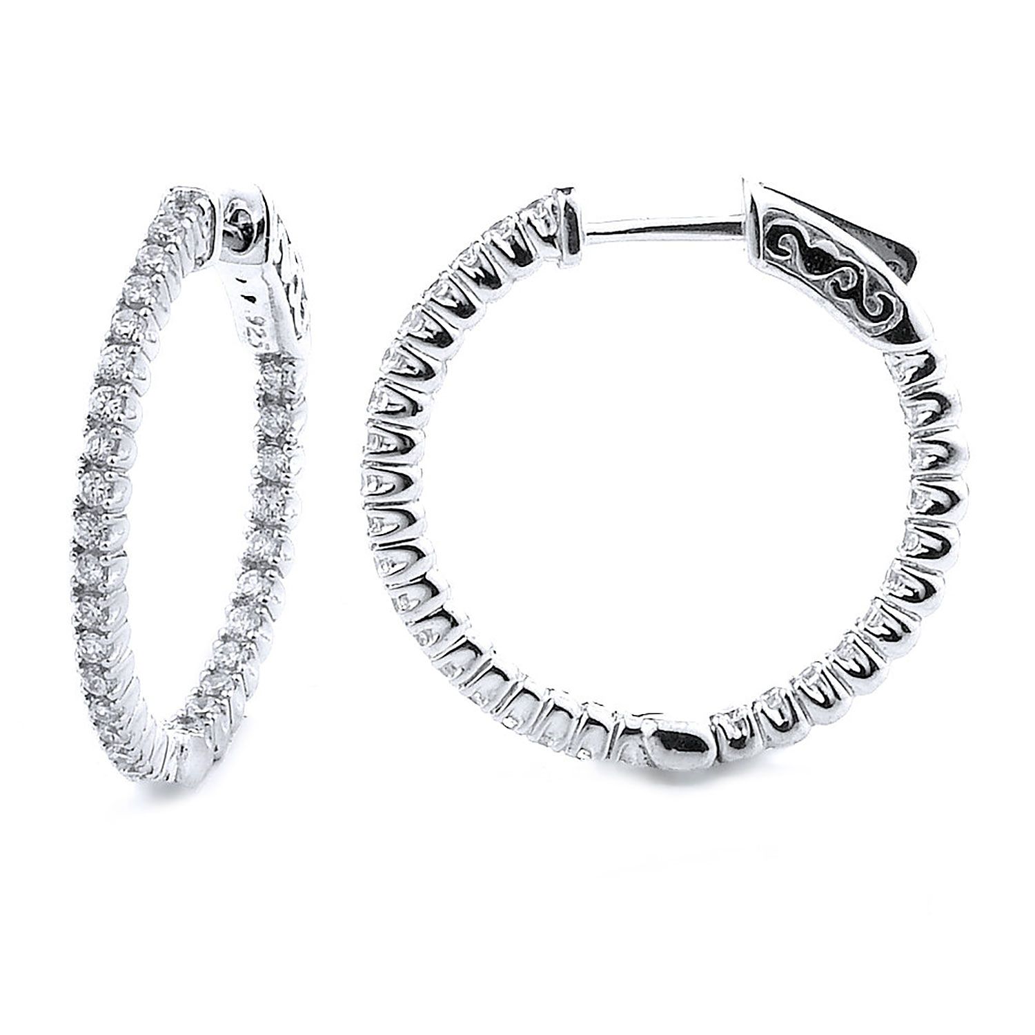 Dazzlers Sterling Silver Rhodium Plated and CZ Hoop Earrings, MPN: DCE-277