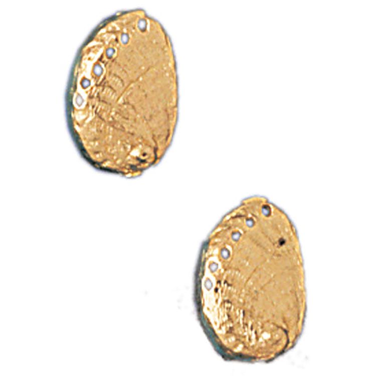Dazzlers 14k Yellow Gold Shell Stud Earrings, MPN: DZ-13049