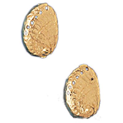 Dazzlers 14k Yellow Gold Shell Stud Earrings, MPN: DZ-13049