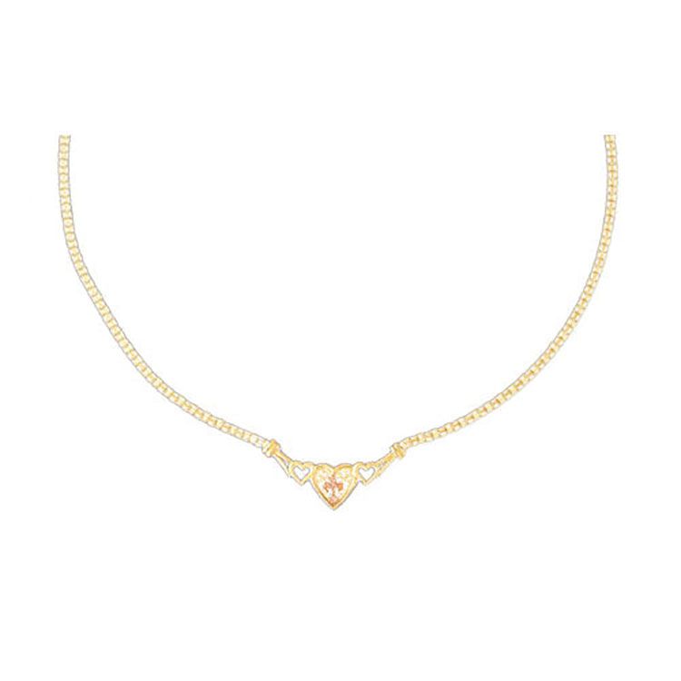 Dazzlers 14k Yellow Gold Heart with a Cross Necklace, MPN: DZ-12186