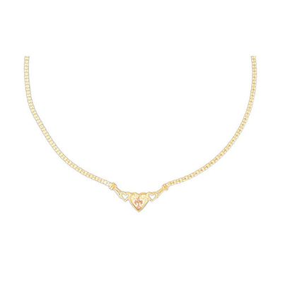 Dazzlers 14k Yellow Gold Heart with a Cross Necklace, MPN: DZ-12186