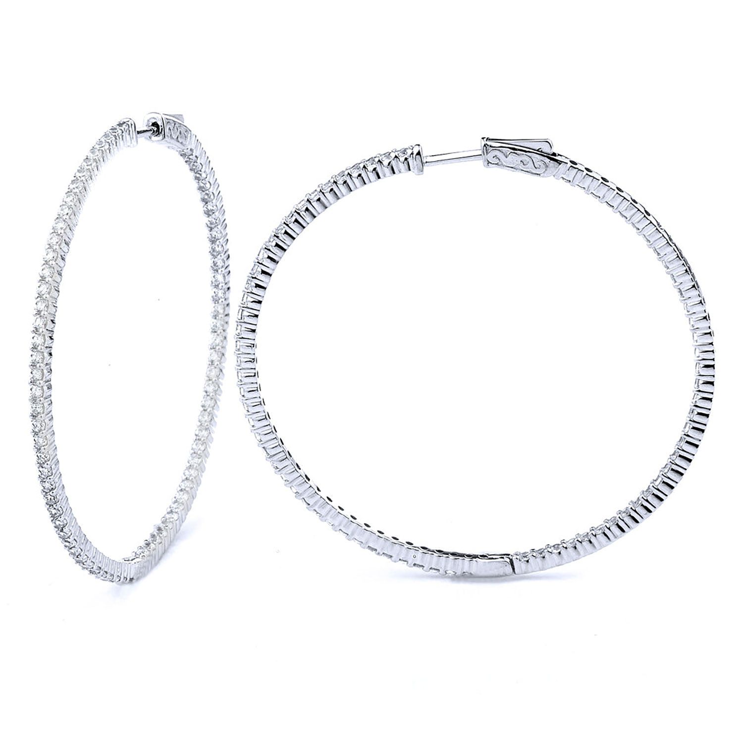 Dazzlers Sterling Silver Rhodium Plated and CZ Hoop Earrings, MPN: DCE-36