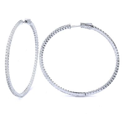 Dazzlers Sterling Silver Rhodium Plated and CZ Hoop Earrings, MPN: DCE-36