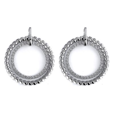 Dazzlers Sterling Silver Rhodium Plated and CZ Circular Earrings, MPN: DCE-211