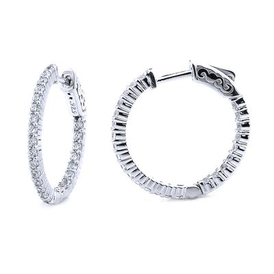 Dazzlers Sterling Silver Rhodium Plated and CZ Hoop Earrings, MPN: DCE-275