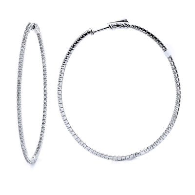 Dazzlers Sterling Silver Rhodium Plated and CZ Oval Hoop Earrings, MPN: DCE-296