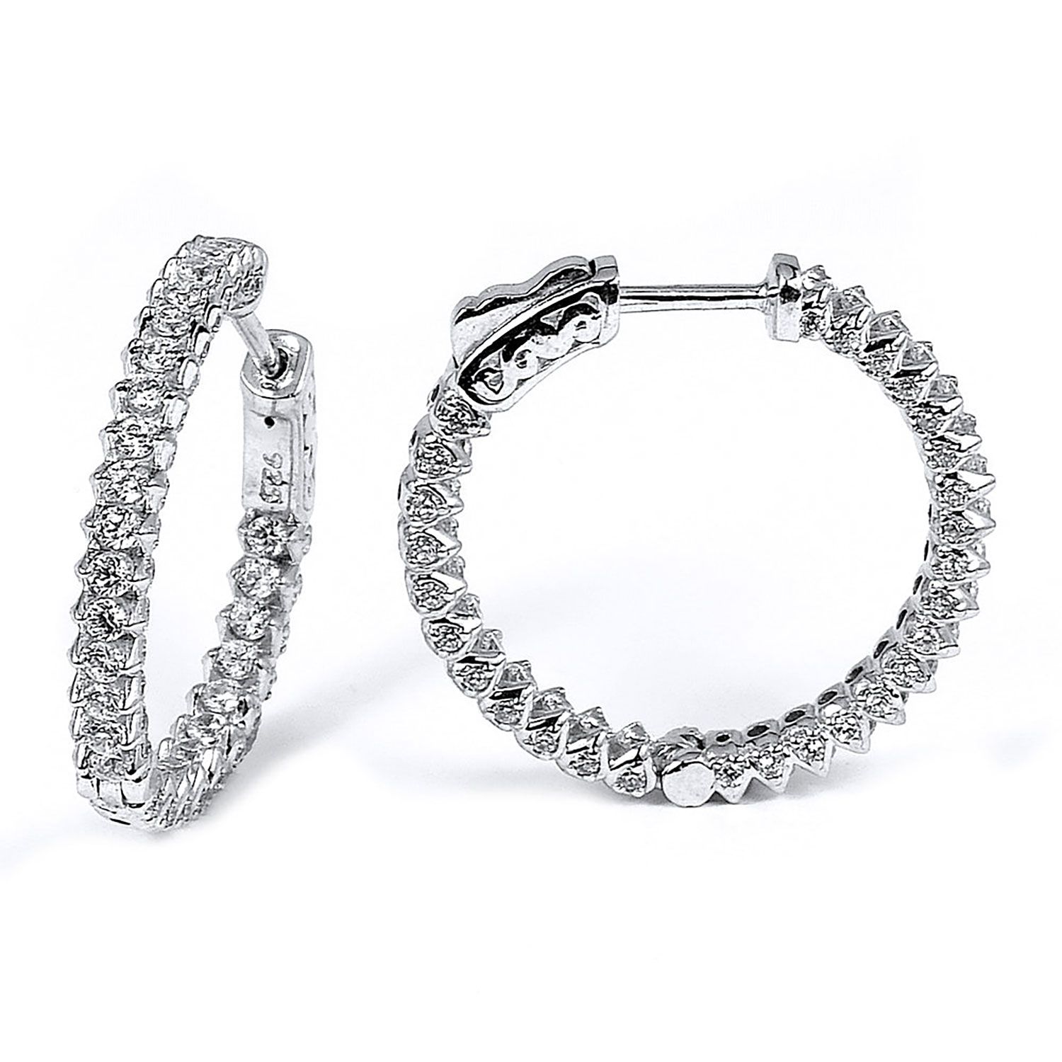 Dazzlers Sterling Silver Rhodium Plated with CZ Hoop Earrings, MPN: DCE-443
