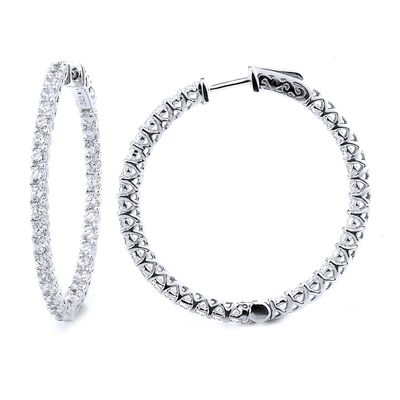 Dazzlers Sterling Silver Rhodium Plated and CZ Hoop Earrings, MPN: DCE-281