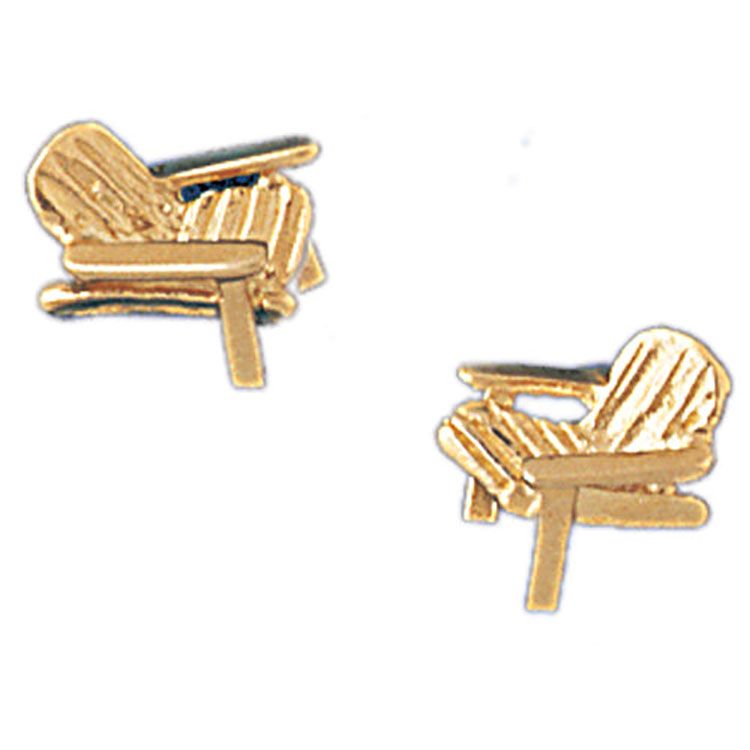 Dazzlers 14k Yellow Gold Beach Chair Stud Earrings, MPN: DZ-13061